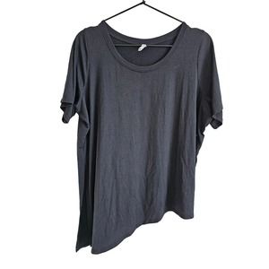 Glyder Womens Sz L Short Sleeve Athletic T Shirt Asymmetrical Hem Black